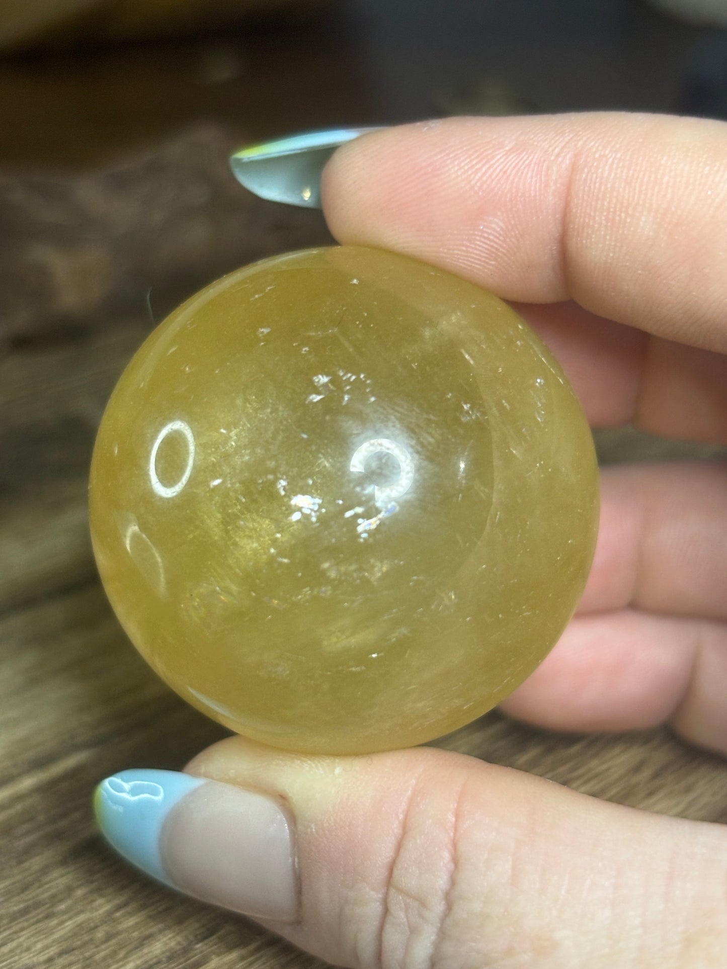 Honey calcite sphere