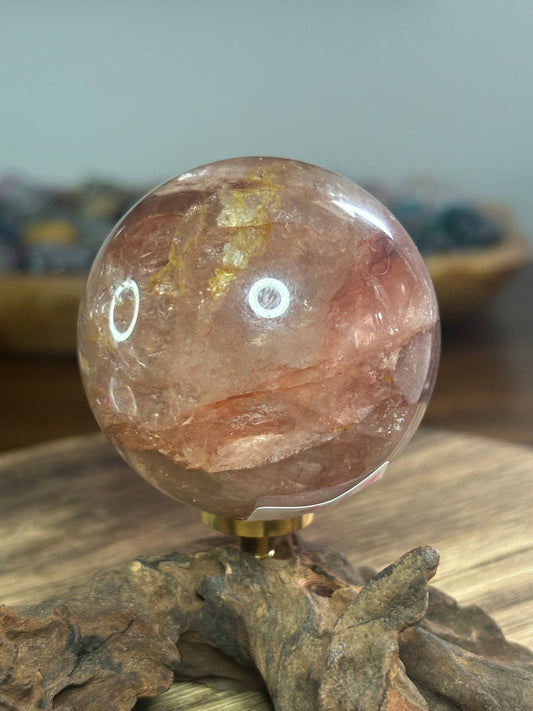 Fire quartz sphere