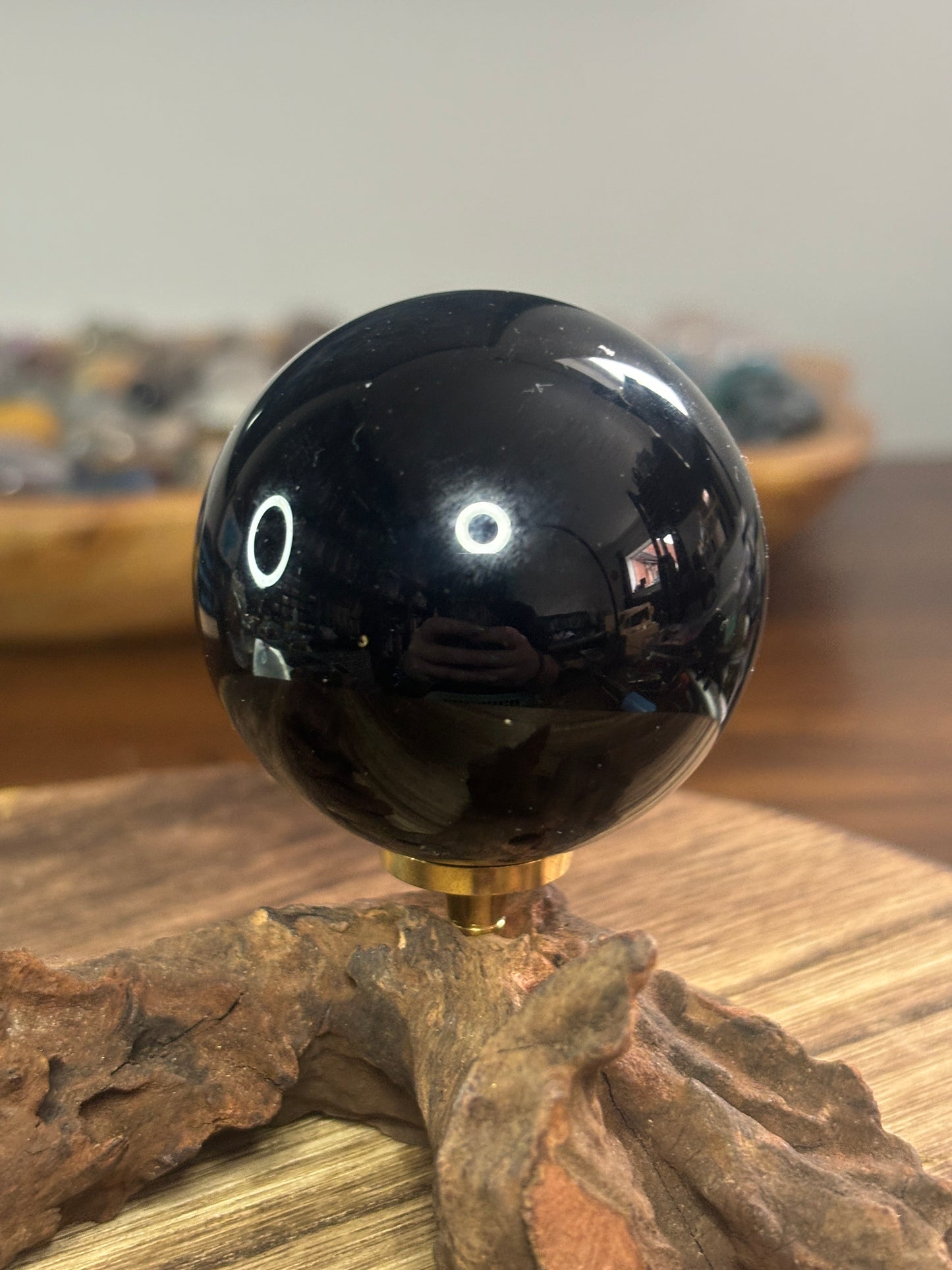 Black obsidian sphere