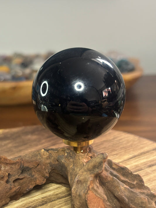 Black obsidian sphere