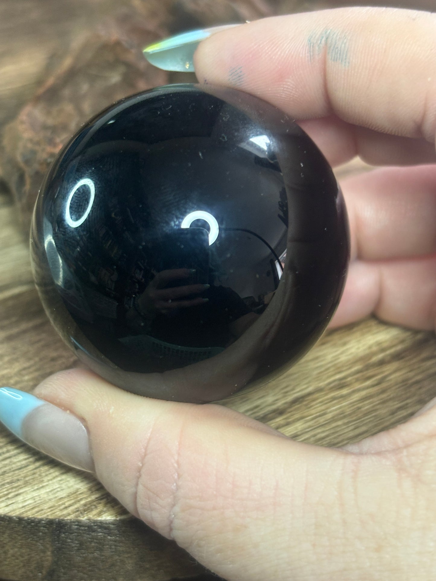 Black obsidian sphere