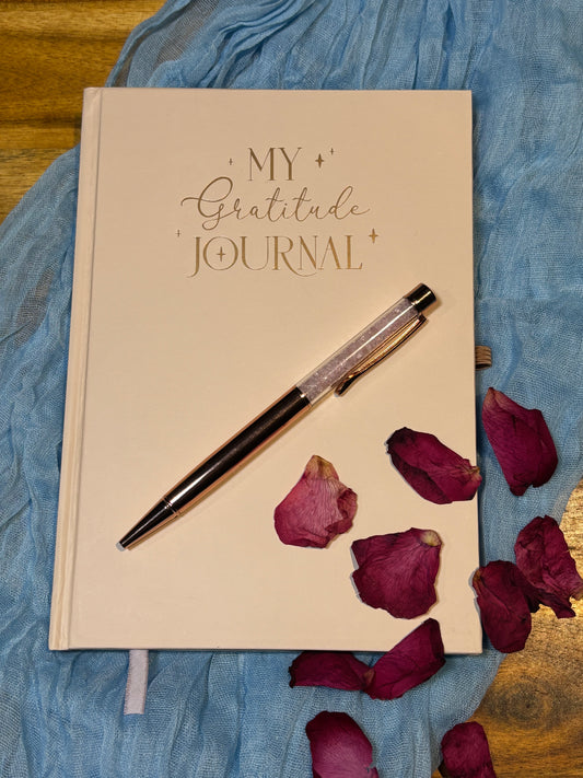 Gratitude journal with Rose Quartz pen
