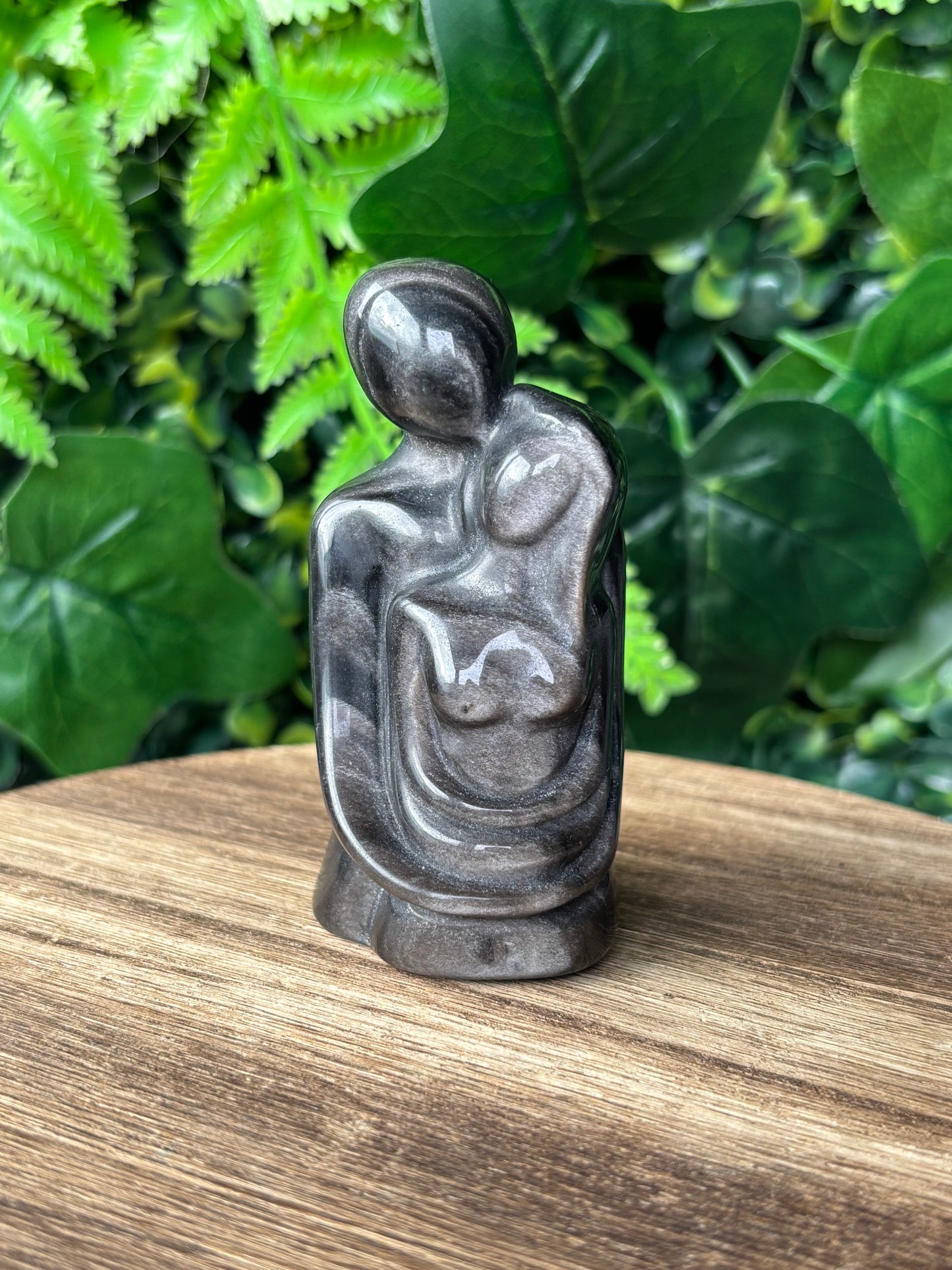 Silver sheen obsidian couple