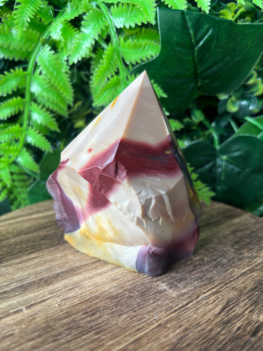 Mookaite jasper half polished point